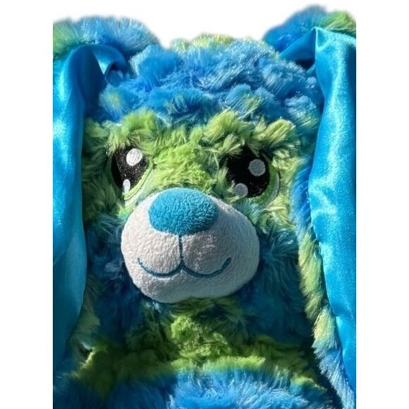Build A Bear Plush Stuffed Bunny Rabbit Blue Green Stripes Support Pet Toy - Picture 9 of 16